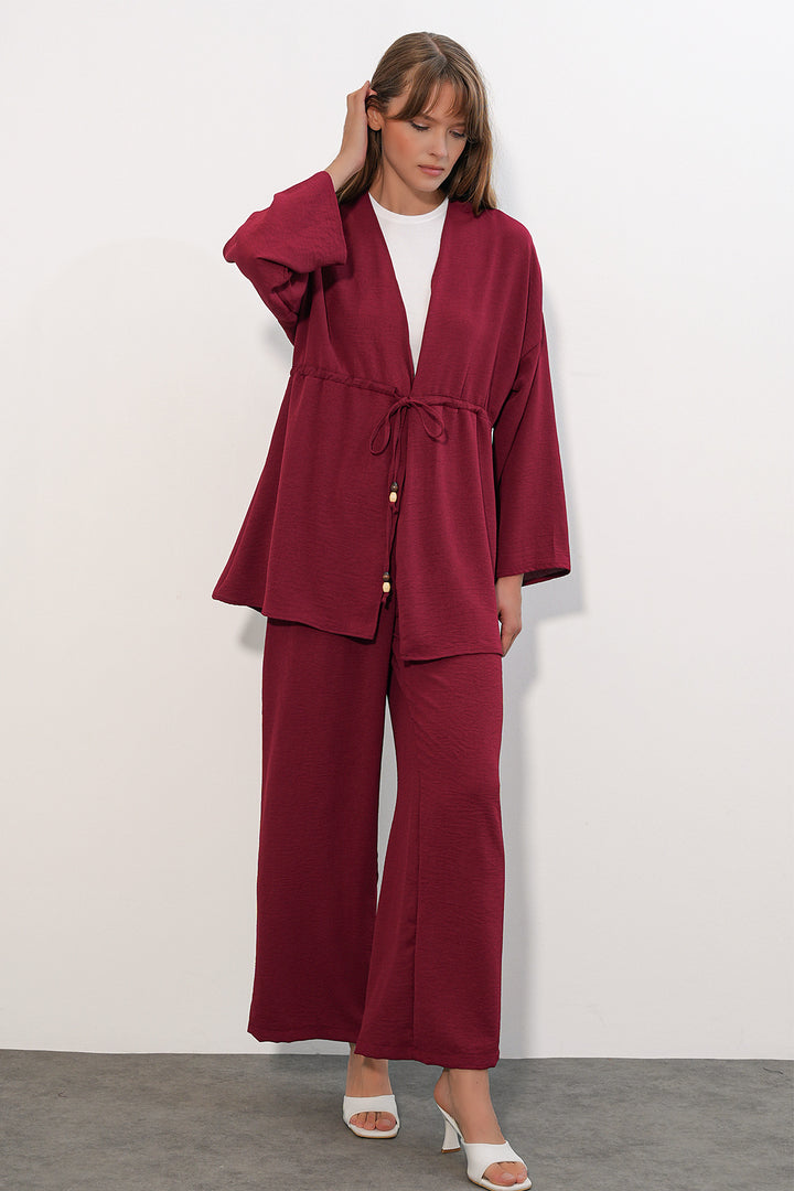 Bigdart Ensemble de 2 pantalons kimono Ayrobin pour femme 30101 - Bordeaux