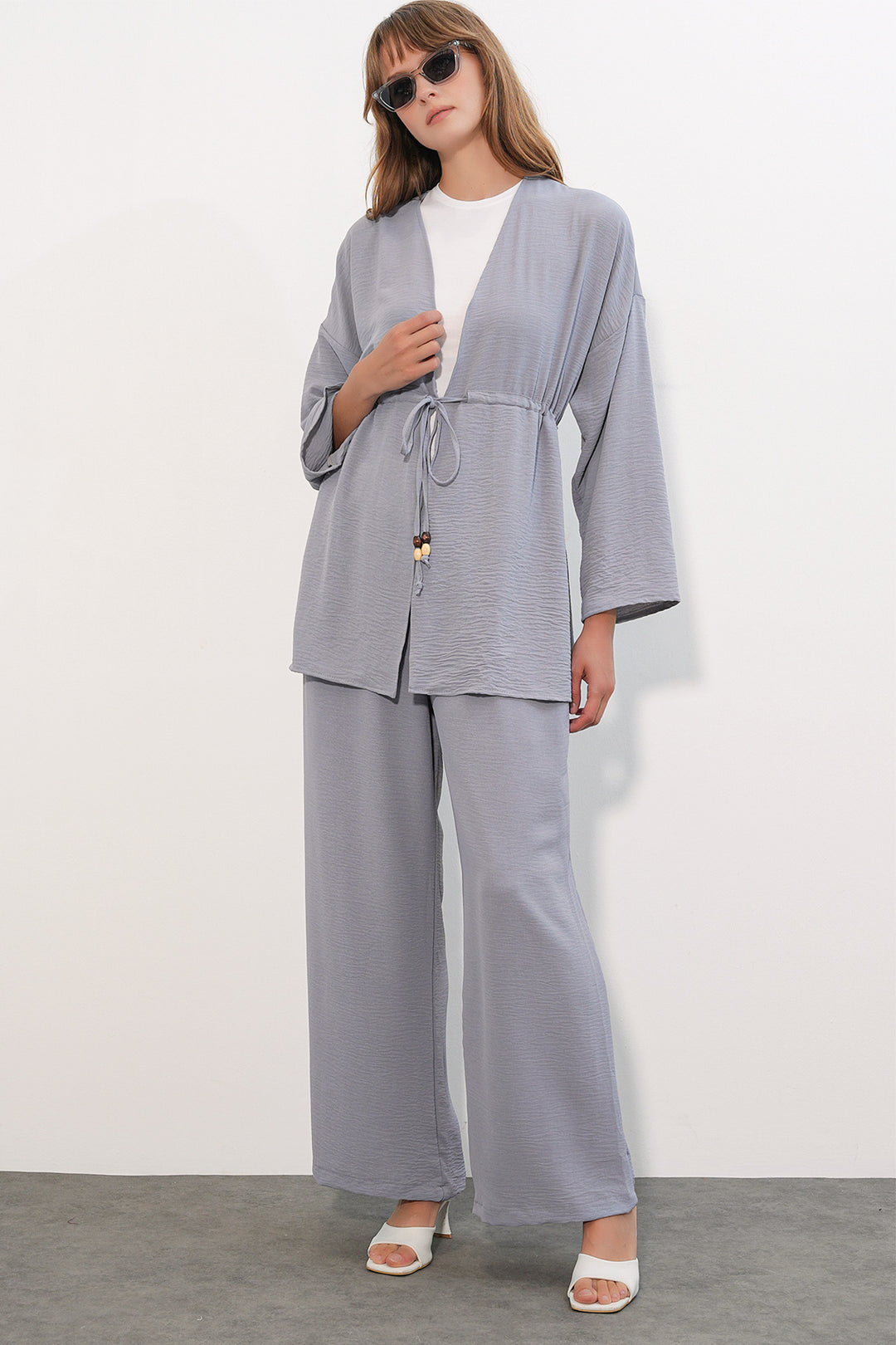Bigdart Ensemble de 2 pantalons kimono Ayrobin pour femme 30101 - Gris