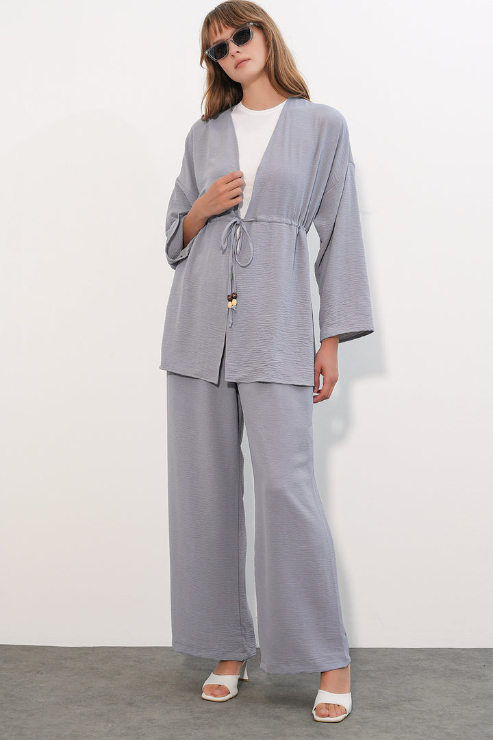Bigdart Ensemble de 2 pantalons kimono Ayrobin pour femme 30101 - Gris