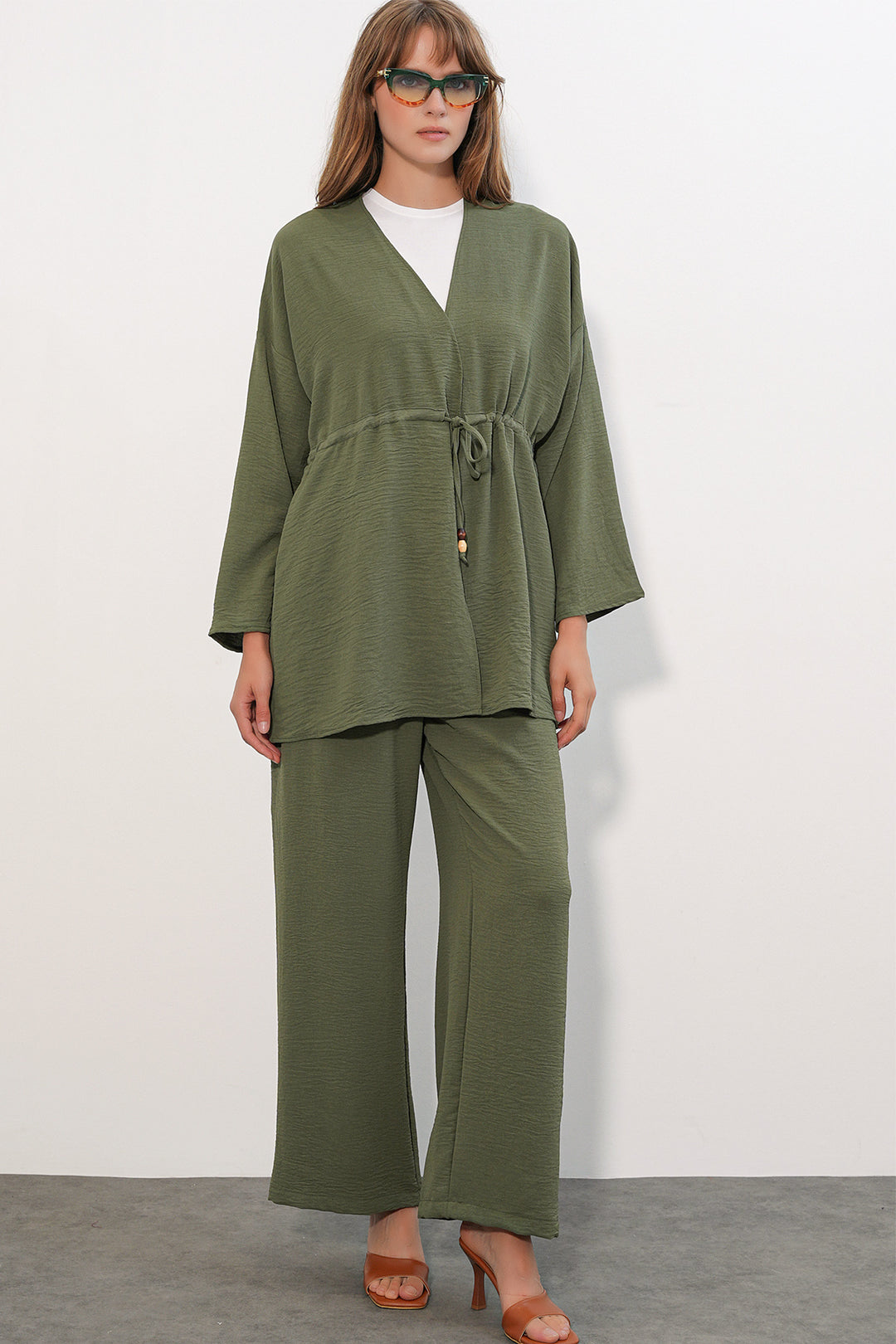 Bigdart Ensemble de 2 pantalons kimono Ayrobin pour femme 30101-Kaki