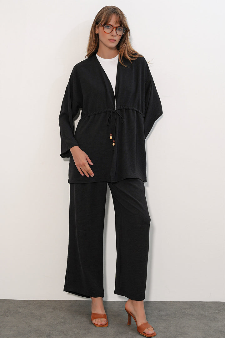Bigdart Ensemble de 2 pantalons kimono Ayrobin pour femme 30101 - Noir