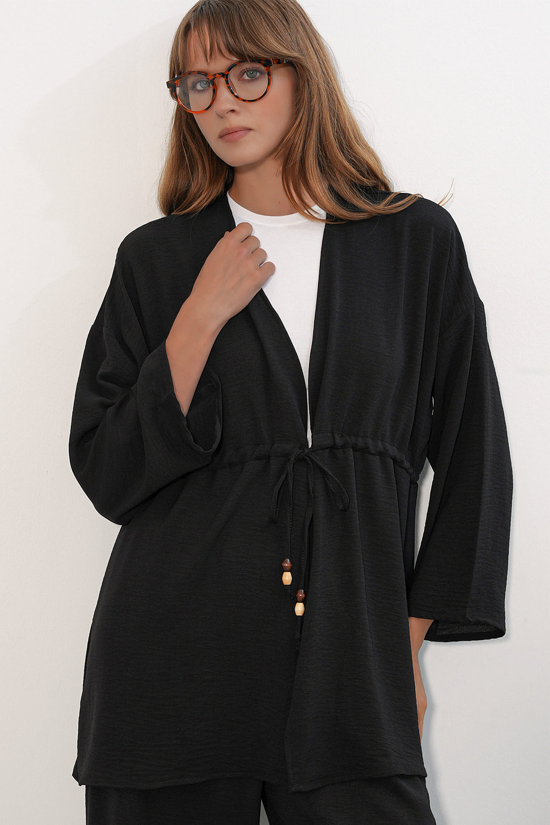 Bigdart Ensemble de 2 pantalons kimono Ayrobin pour femme 30101 - Noir