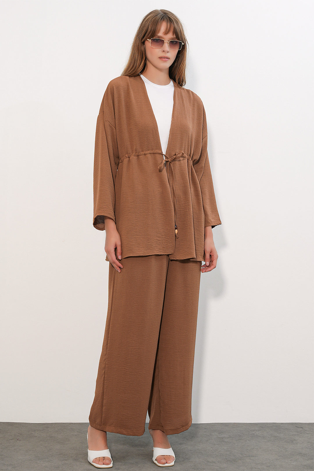 Bigdart Ensemble de 2 pantalons kimono Ayrobin pour femme 30101 - fauve