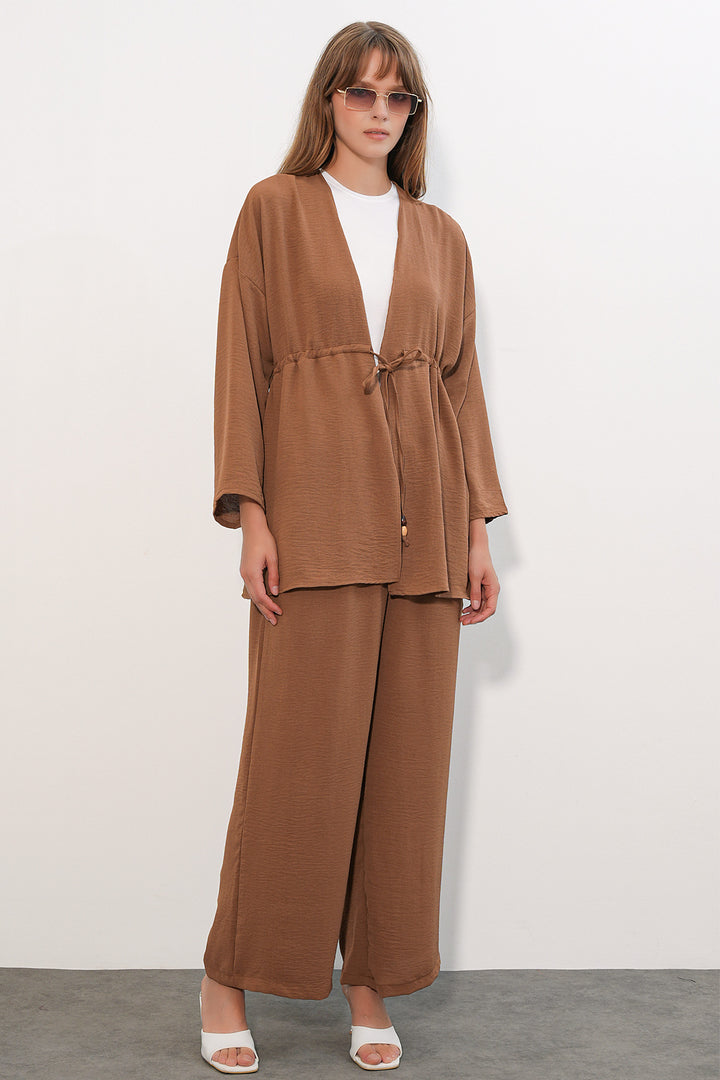 Bigdart Ensemble de 2 pantalons kimono Ayrobin pour femme 30101 - fauve