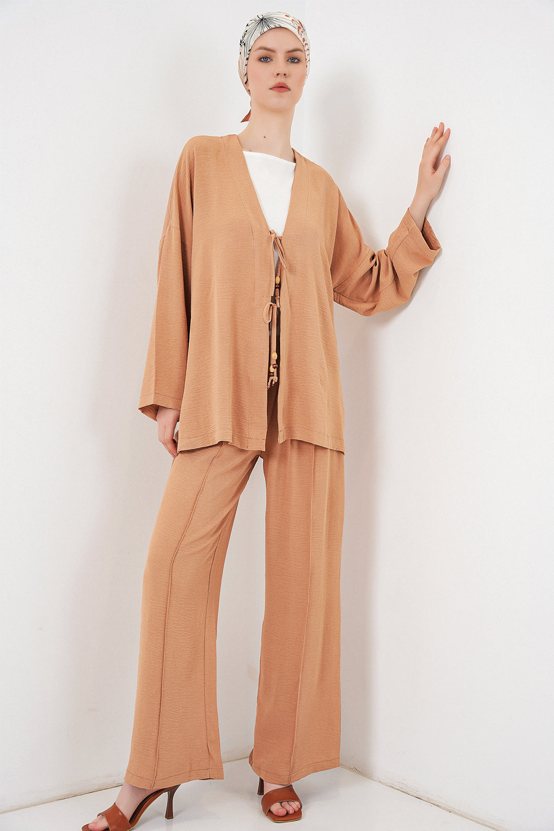 Bigdart Ensemble pantalon kimono ayrobin pour femmes 6739 - Biscuit