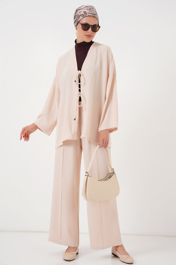 Bigdart Ensemble à deux pièces en Ayrobin kimono pour femme 6739 - Crème