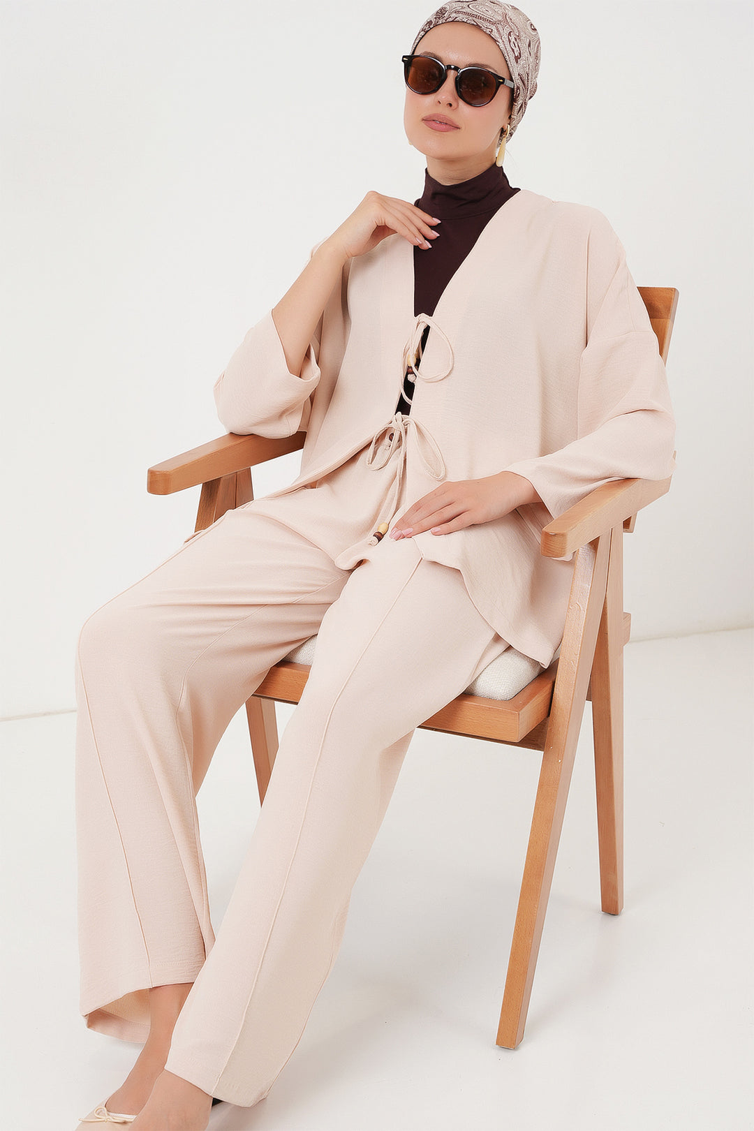 Bigdart Ensemble à deux pièces en Ayrobin kimono pour femme 6739 - Crème