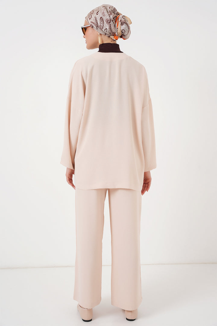 Bigdart Ensemble à deux pièces en Ayrobin kimono pour femme 6739 - Crème