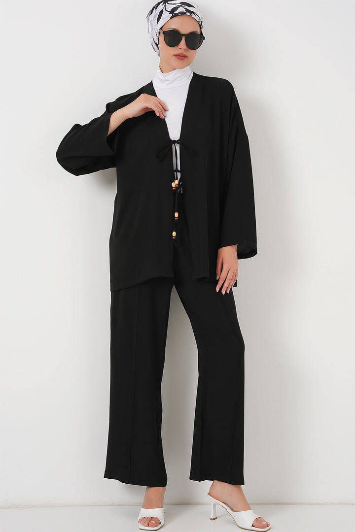 Bigdart Ensemble à deux pièces en Ayrobin kimono pour femme 6739 - Noir