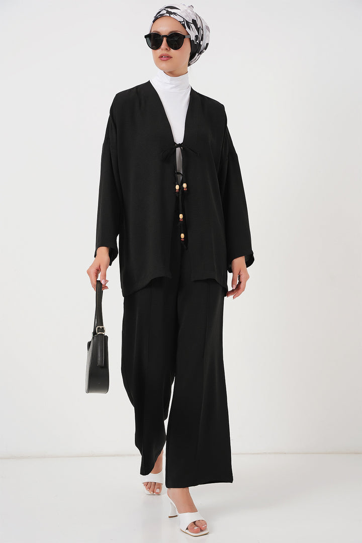 Bigdart Ensemble à deux pièces en Ayrobin kimono pour femme 6739 - Noir