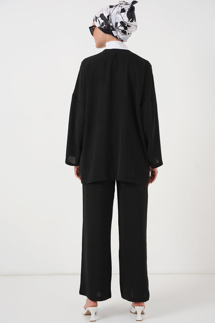 Bigdart Ensemble à deux pièces en Ayrobin kimono pour femme 6739 - Noir
