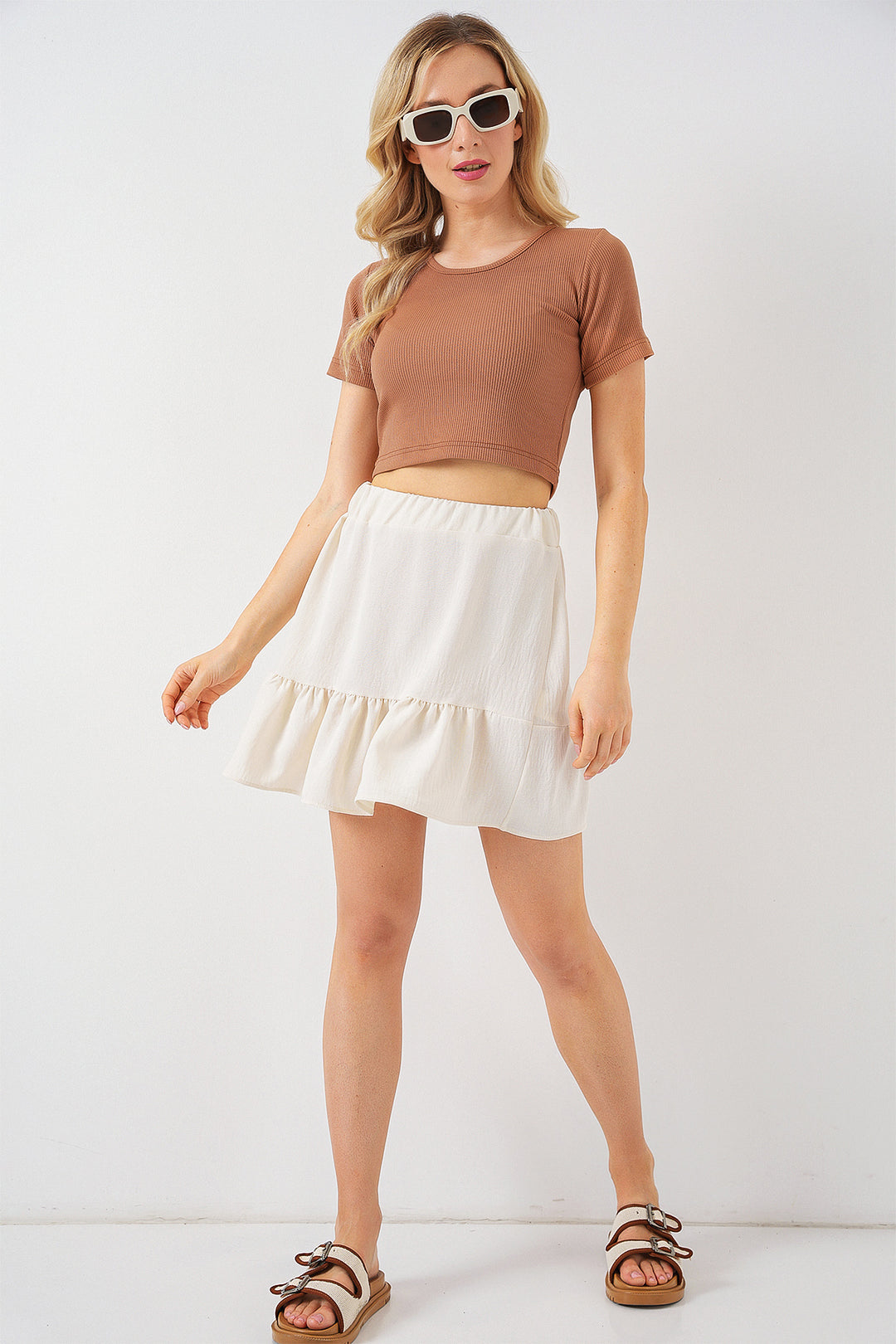 Bigdart Jupe Mini Ayrobin Femme 8054 - Écru