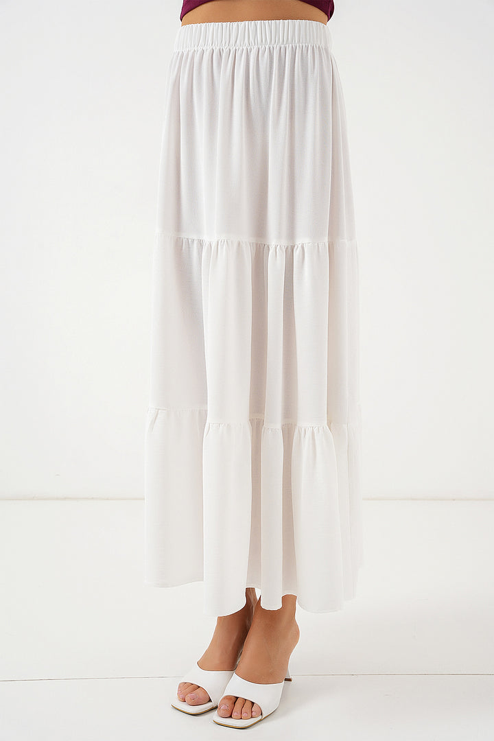 Bigdart Jupe longue en ayrobin pour femme 8048 - Blanc