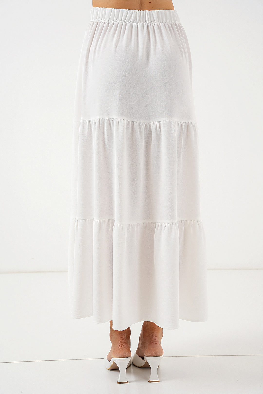 Bigdart Jupe longue en ayrobin pour femme 8048 - Blanc