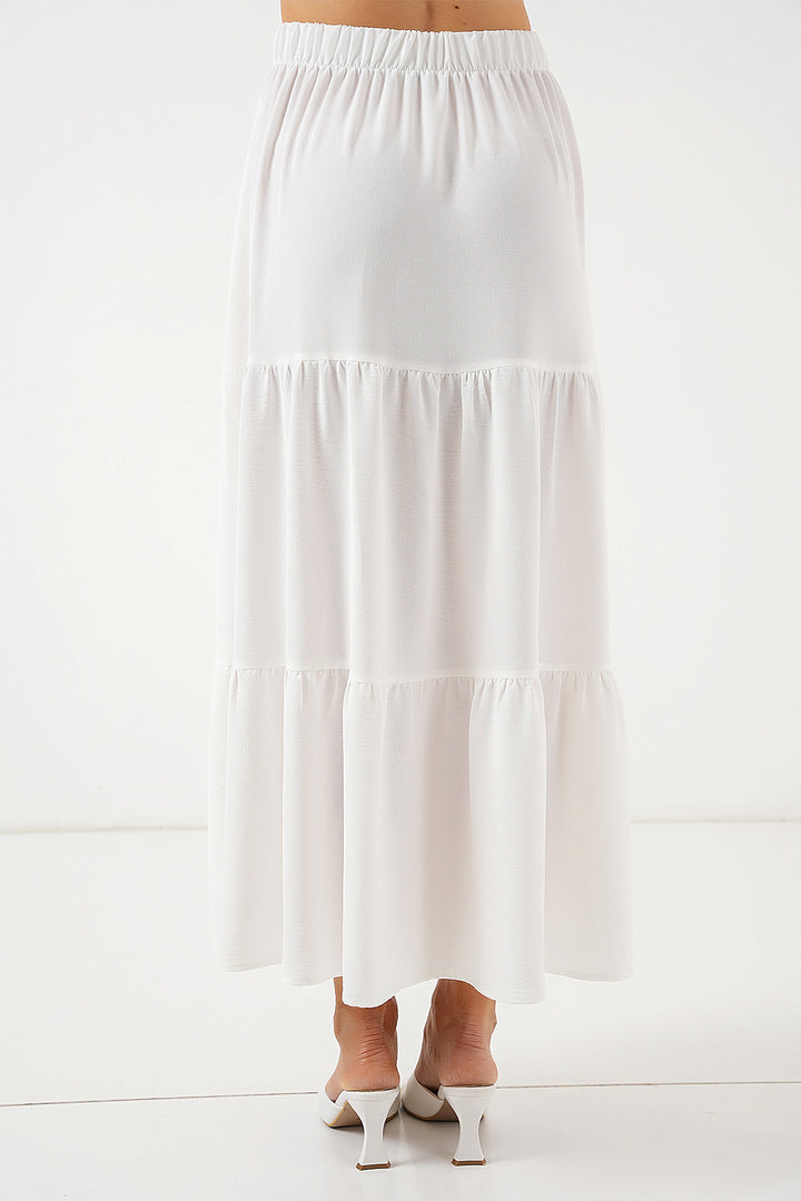 Bigdart Jupe longue en ayrobin pour femme 8048 - Blanc