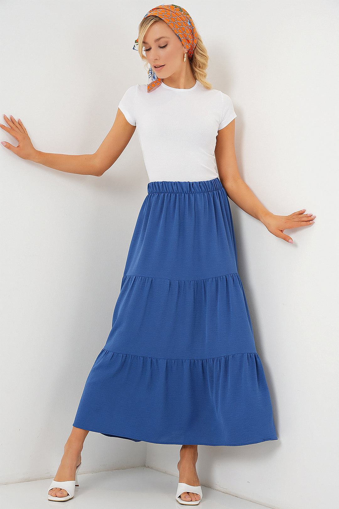 Bigdart Jupe longue en Ayrobin pour femme 8048 - Indigo