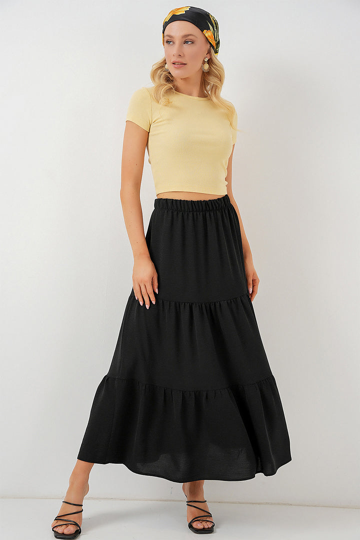 Bigdart Jupe longue en Ayrobin pour femme 8048 - Noir