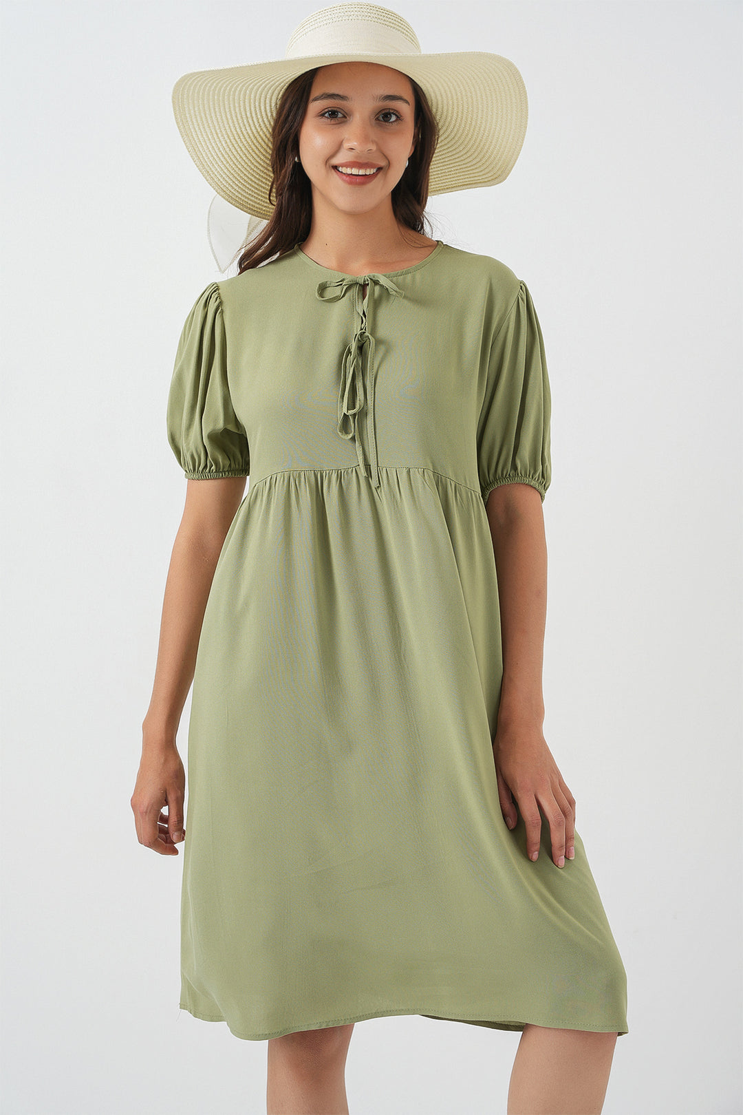 Bigdart Robe midi à lacets pour femme 2575 - C. Vert d'eau