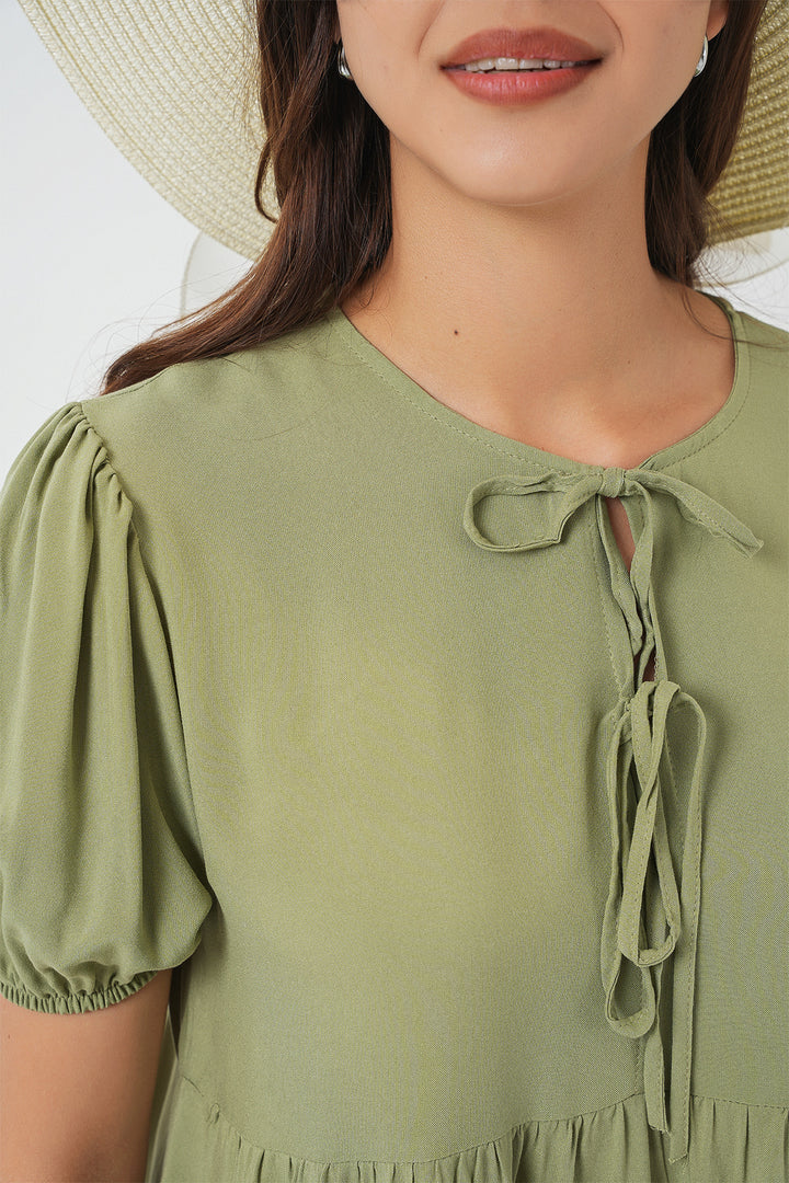 Bigdart Robe midi à lacets pour femme 2575 - C. Vert d'eau