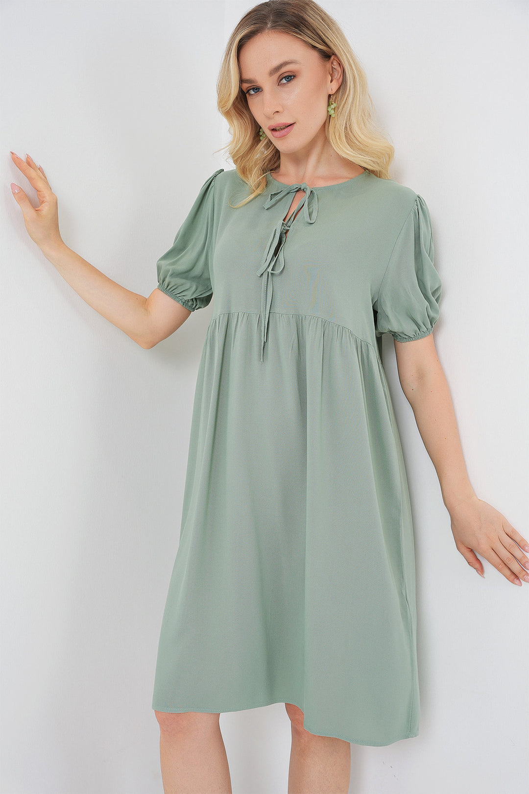 Bigdart Robe midi à lacets pour femme 2575 - Vert d'eau