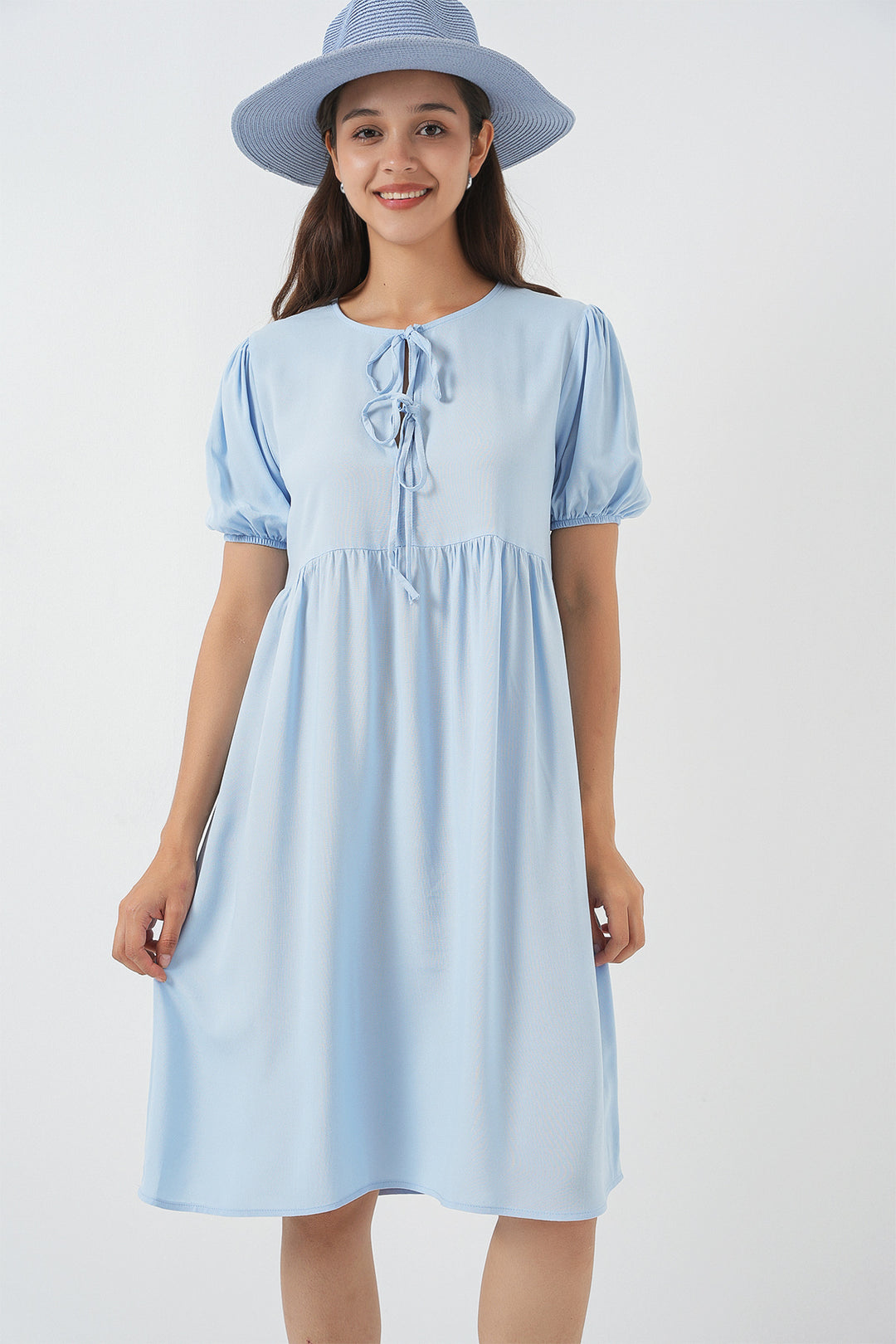 Bigdart Robe midi à lacets pour femme 2575 - Bleu