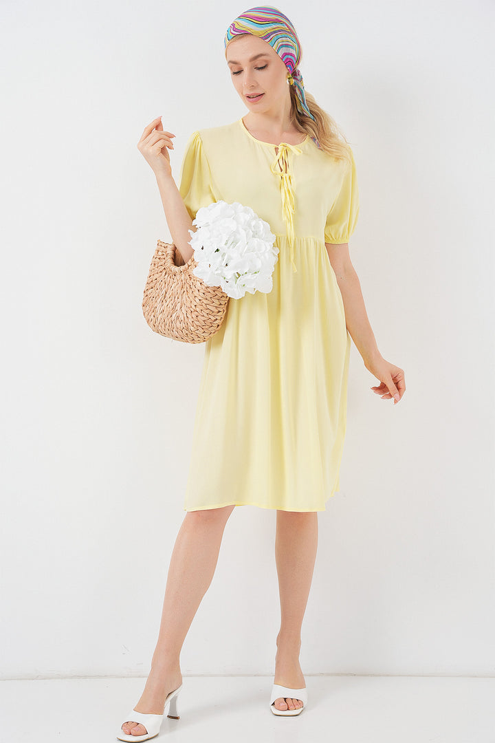 Bigdart Robe midi à lacets pour femmes 2575 - Jaune
