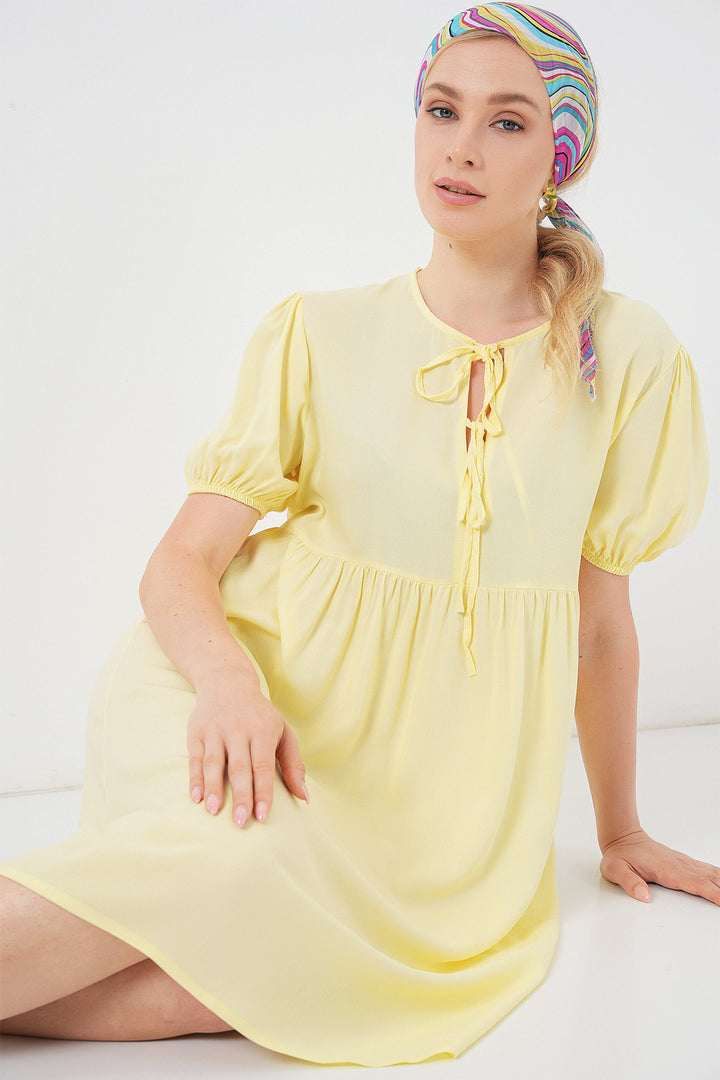 Bigdart Robe midi à lacets pour femmes 2575 - Jaune