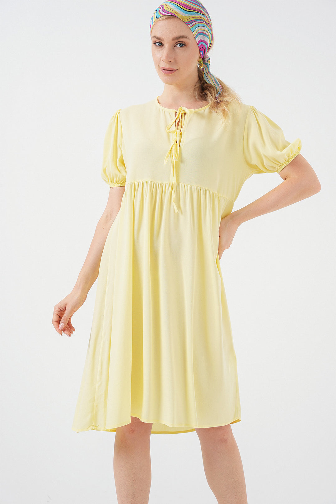 Bigdart Robe midi à lacets pour femmes 2575 - Jaune