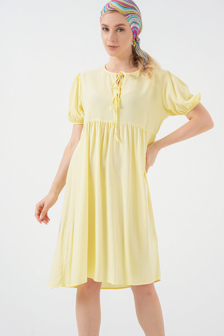 Bigdart Robe midi à lacets pour femmes 2575 - Jaune