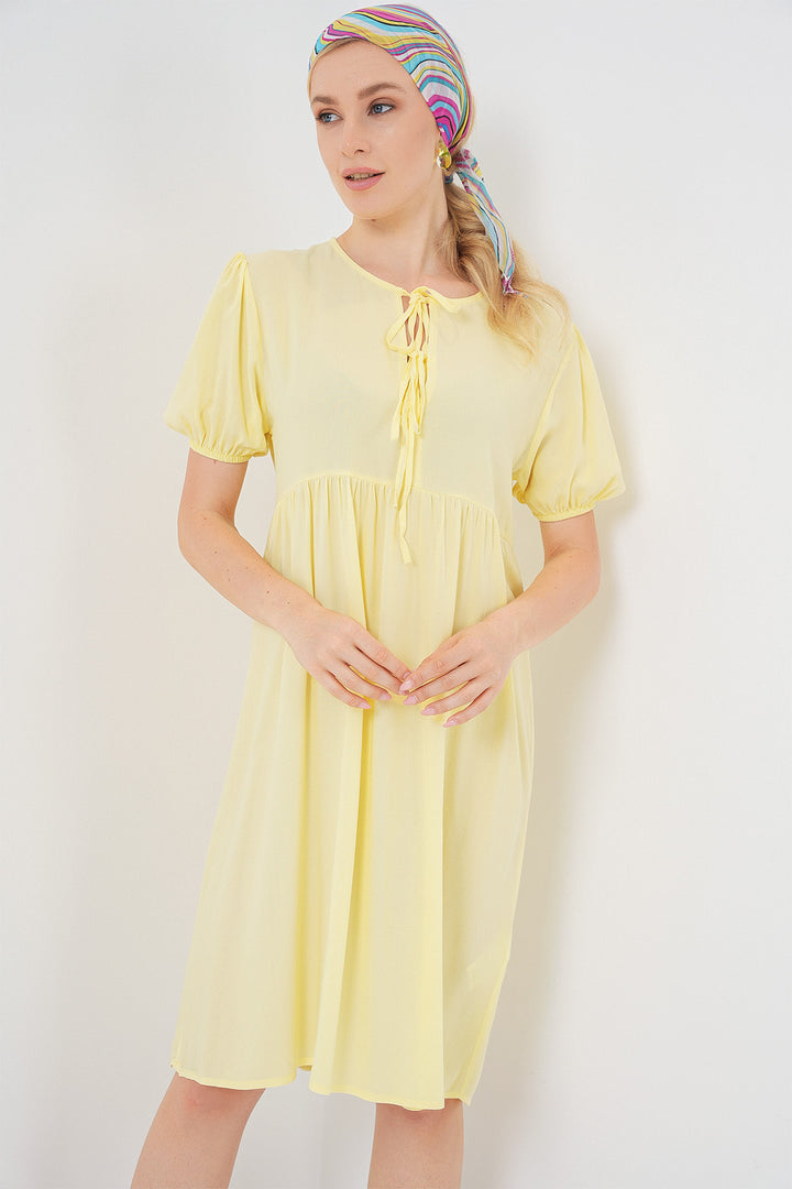 Bigdart Robe midi à lacets pour femmes 2575 - Jaune