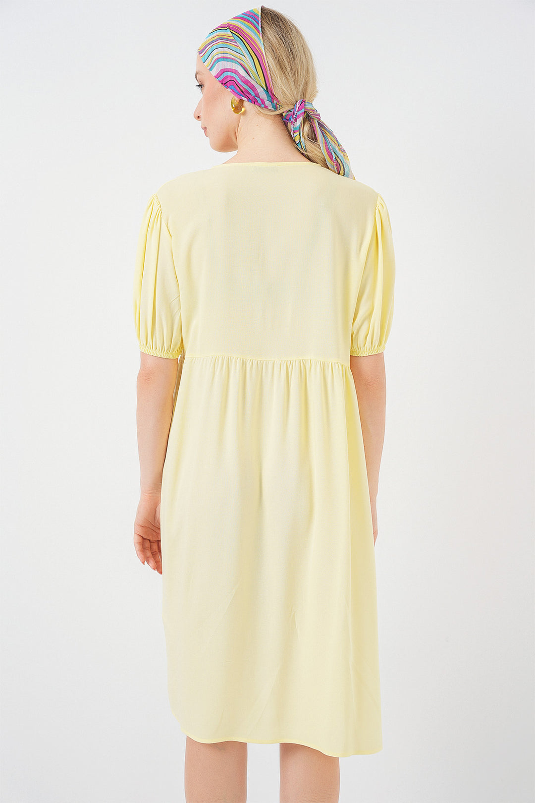 Bigdart Robe midi à lacets pour femmes 2575 - Jaune