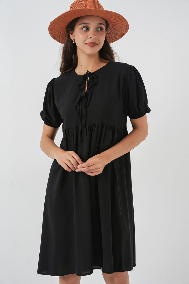 Bigdart Robe midi à lacets pour femme 2575 - Noir