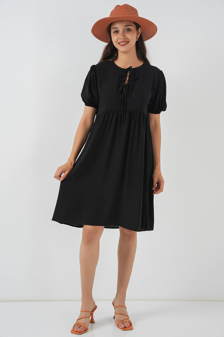 Bigdart Robe midi à lacets pour femme 2575 - Noir