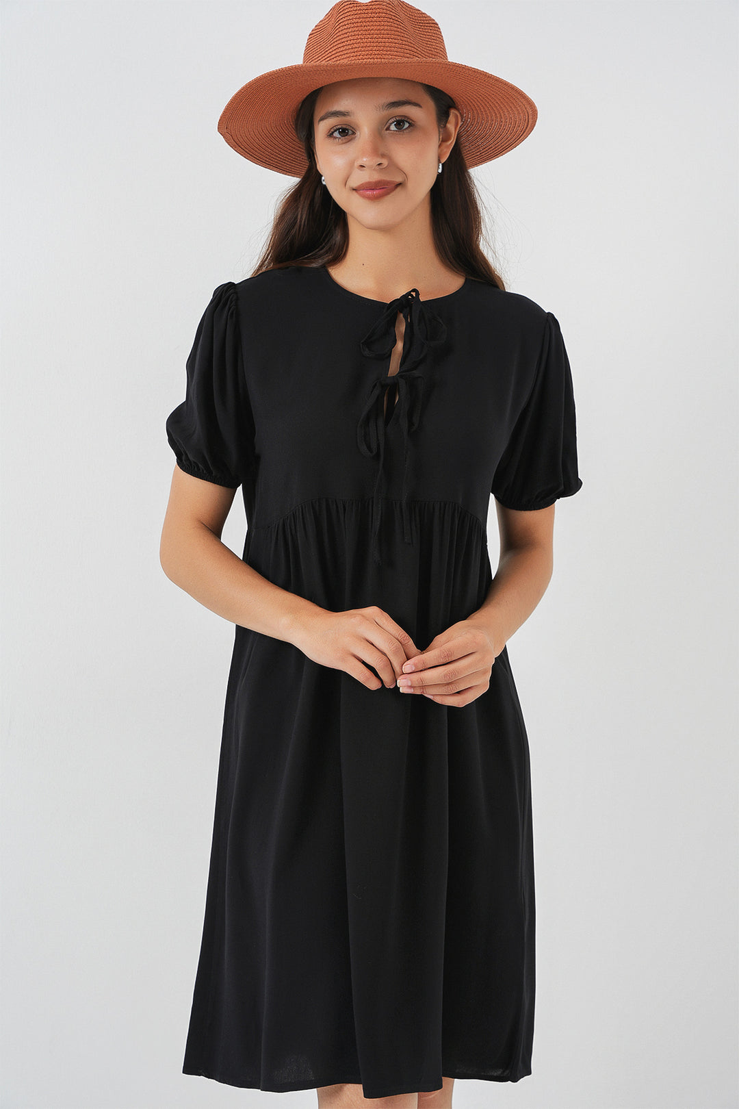 Bigdart Robe midi à lacets pour femme 2575 - Noir