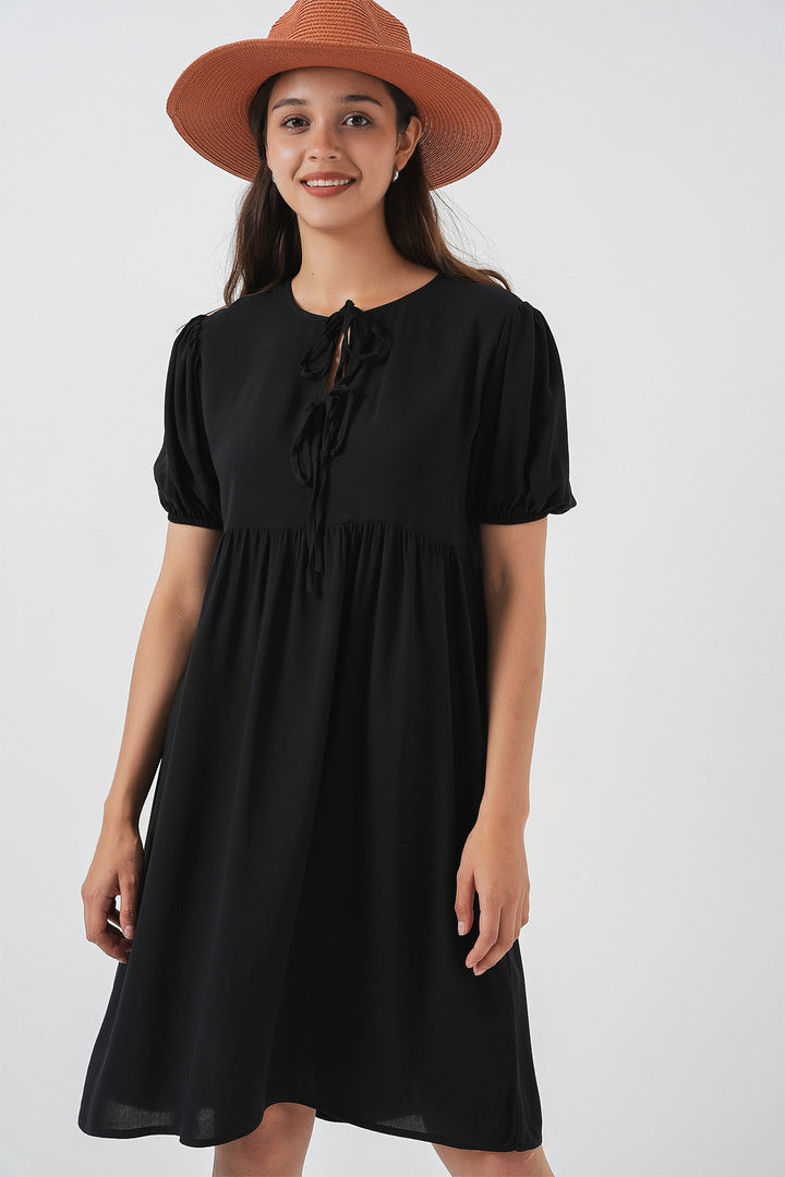 Bigdart Robe midi à lacets pour femme 2575 - Noir