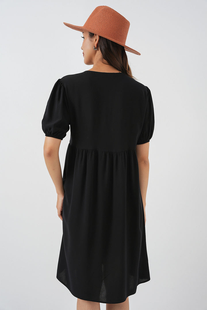 Bigdart Robe midi à lacets pour femme 2575 - Noir