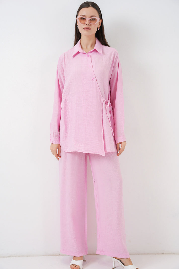 Bigdart Ensemble de Tunique et Pantalon à Lacets Femme 6752 - Poudré