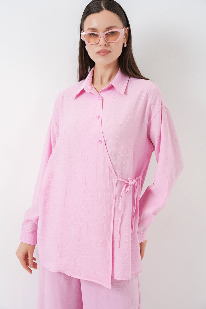 Bigdart Ensemble de Tunique et Pantalon à Lacets Femme 6752 - Poudré