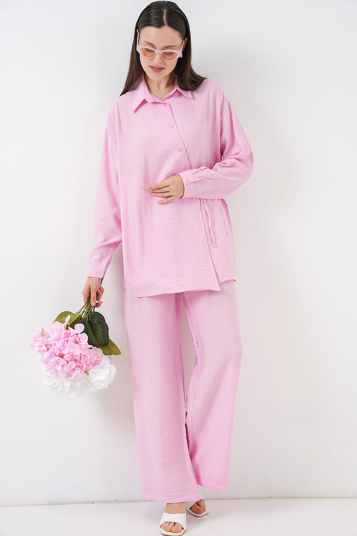 Bigdart Ensemble de Tunique et Pantalon à Lacets Femme 6752 - Poudré