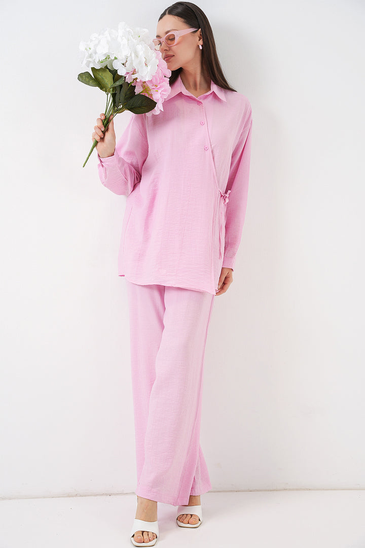 Bigdart Ensemble de Tunique et Pantalon à Lacets Femme 6752 - Poudré