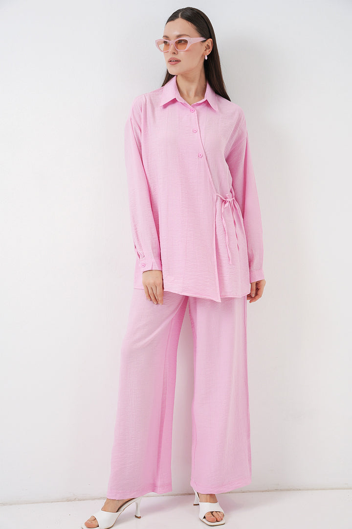 Bigdart Ensemble de Tunique et Pantalon à Lacets Femme 6752 - Poudré