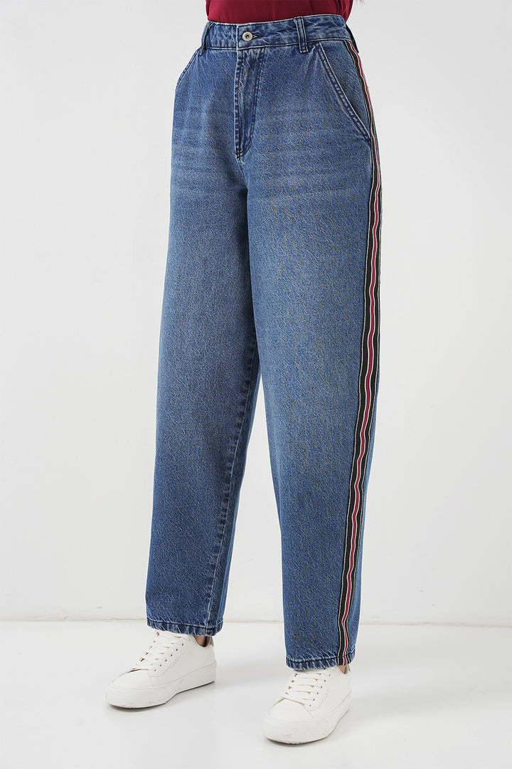 Bigdart Pantalon en jean baggy pour femme 6700 - Bleu marine
