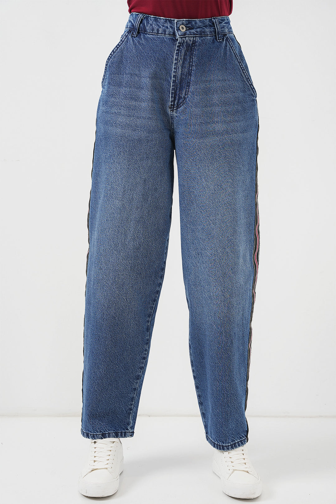 Bigdart Pantalon en Jean Baggy Femme 6700 - Bleu marine