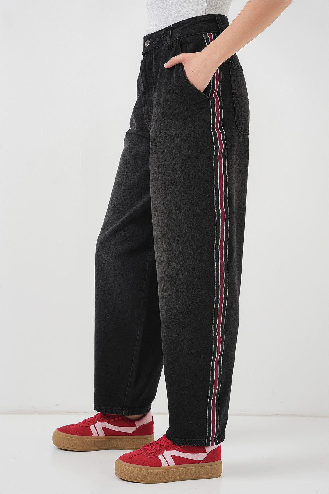 Bigdart Pantalon en Jean Baggy Femme 6700 - Noir