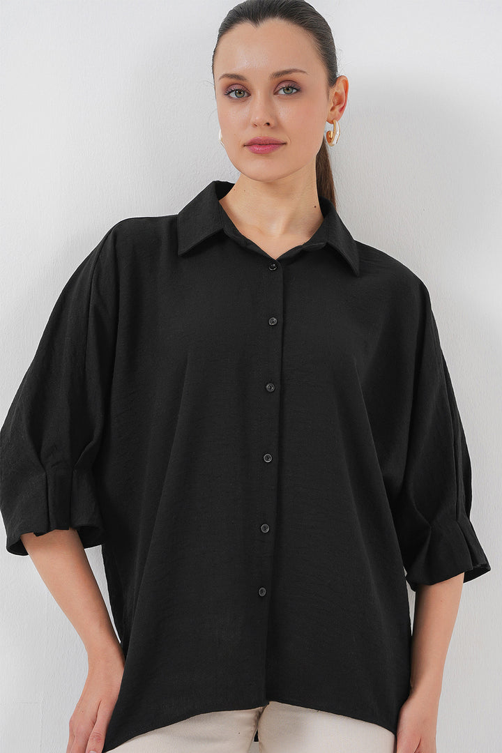 Bigdart Chemise en ayrobin à lien pour femme 20290 - Noir