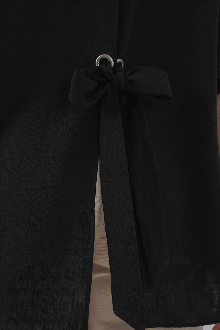 Bigdart Chemise en ayrobin à lien pour femme 20290 - Noir
