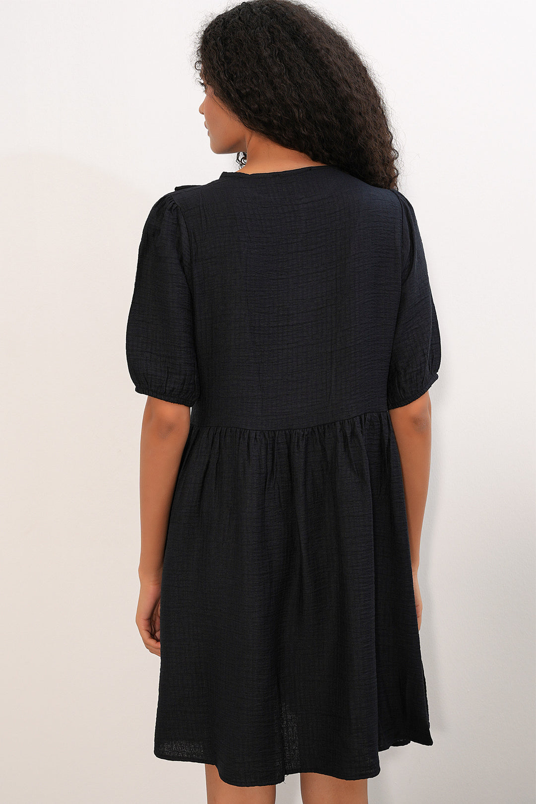Bigdart Robe à Manches Courtes avec Détail à Nouer 2600 - Noir