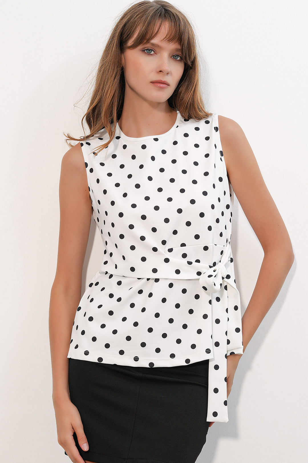 Bigdart Blouse à manches nouées pour femme 40015 - Blanc