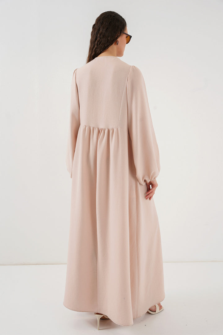 Bigdart Robe longue de hijab à manches ballon pour femme 2464 - Beige