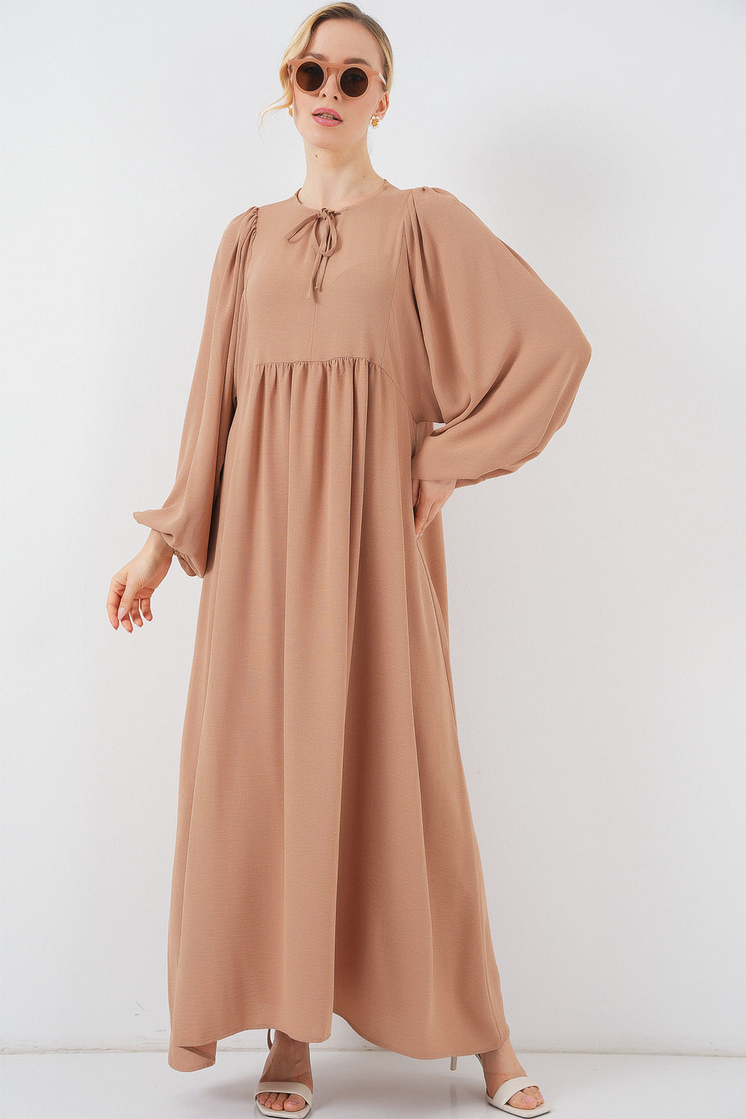 Bigdart Robe longue à manches ballon pour femme 2464 - bisküvi